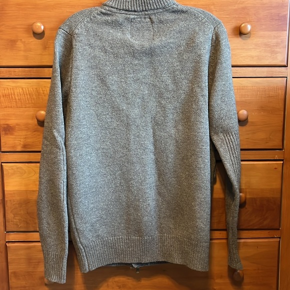 Cardigan sweater jacket. Two way zipper and button closure. Sleeves reinforced. - Picture 8 of 10